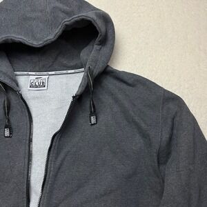 Pro Club Hoodie Mens L Gray Heavy Weight Zip Up Hooded Sweatshirt Fleece Jacket